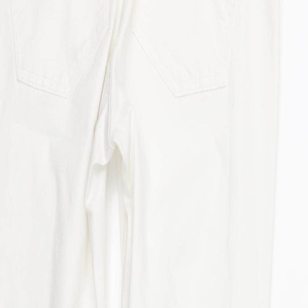 Topshop Womens White  Denim Straight Jeans Size 14 L29 in