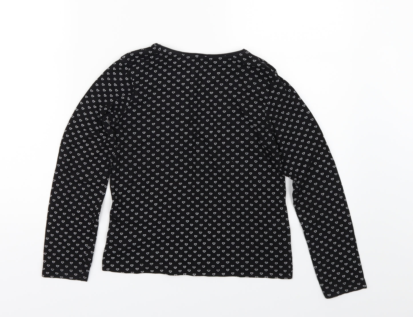 Young Dimension Girls Black Geometric Jersey Basic T-Shirt Size 9-10 Years