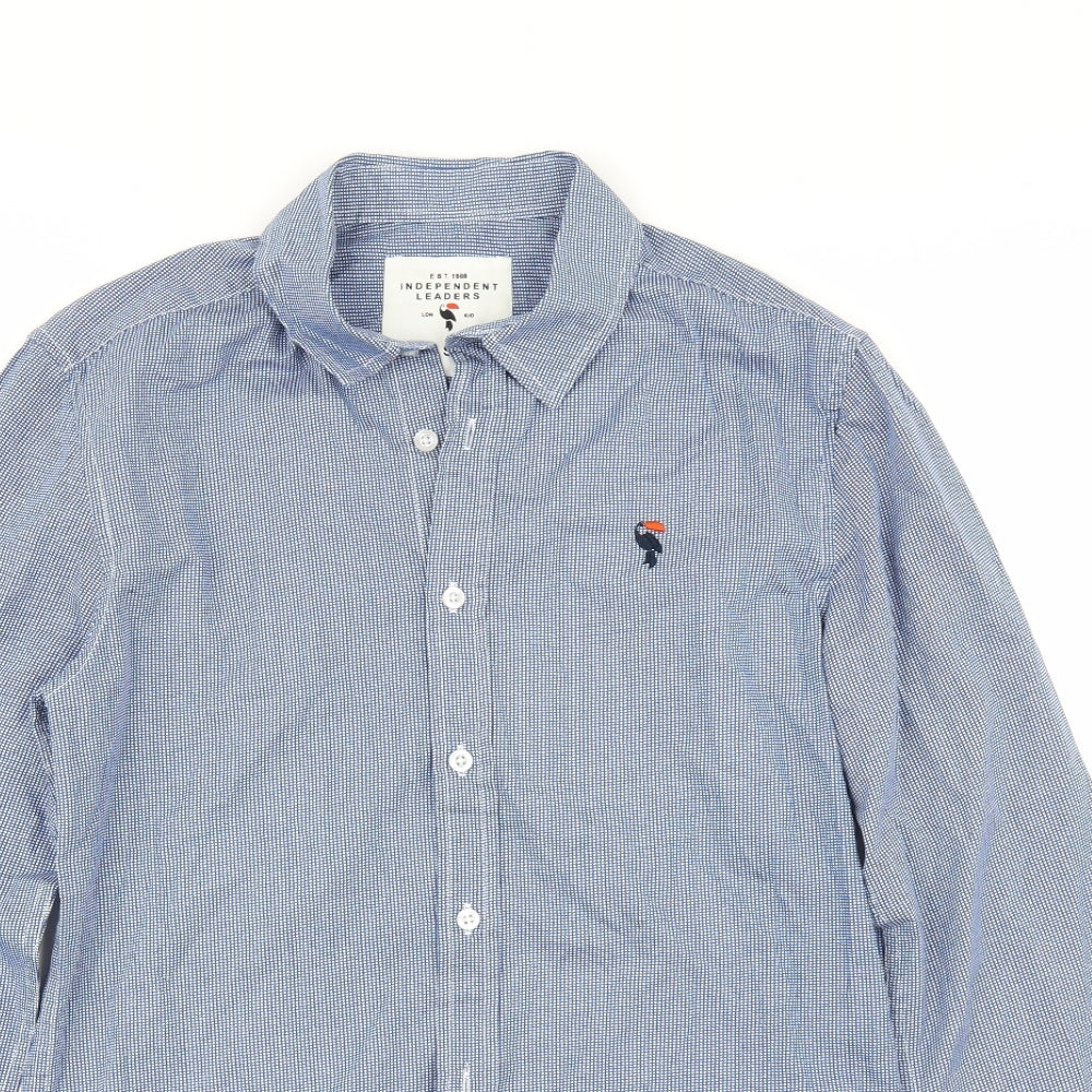 Independent Leaders Mens Black Check   Button-Up Size S