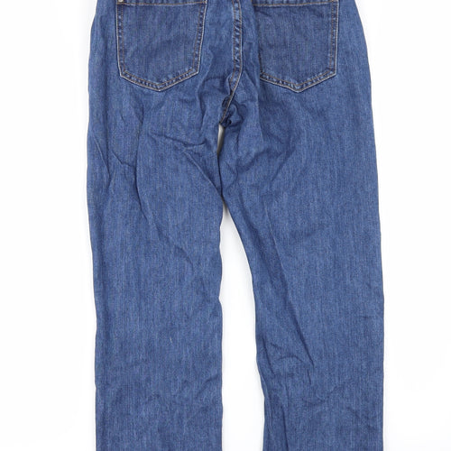 Missguided Womens Black  Denim Straight Jeans Size 8 L24 in