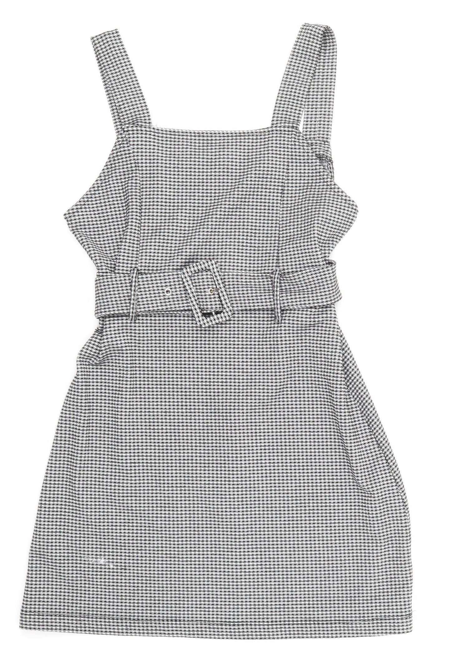 NEWLOOK Womens Black Check  Pinafore/Dungaree Dress  Size 12