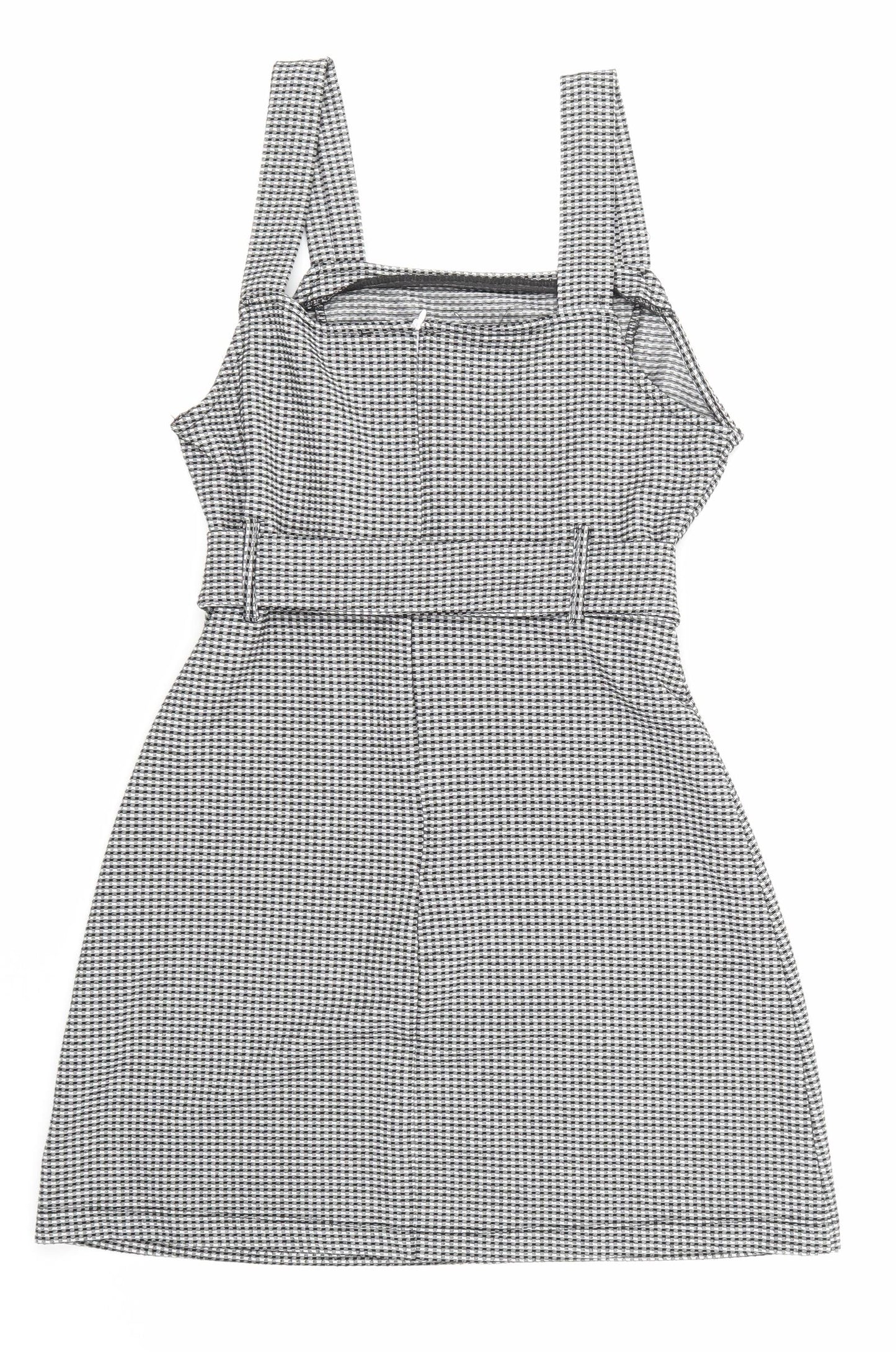 NEWLOOK Womens Black Check  Pinafore/Dungaree Dress  Size 12