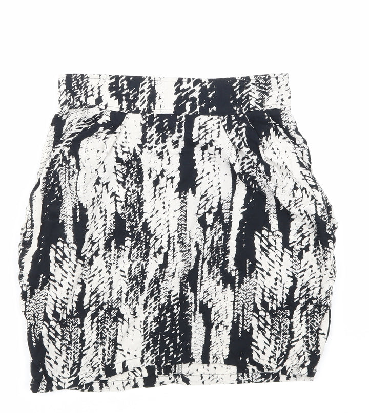H&M Womens Black Animal Print Mini Skirt Size 6