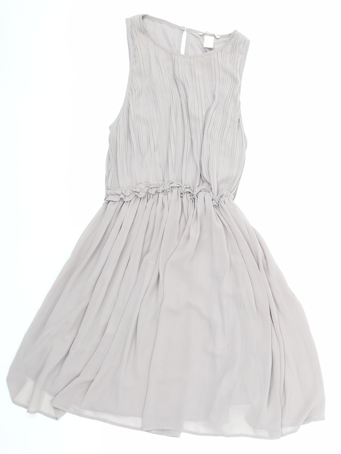 H&M Womens Beige   Skater Dress  Size 12