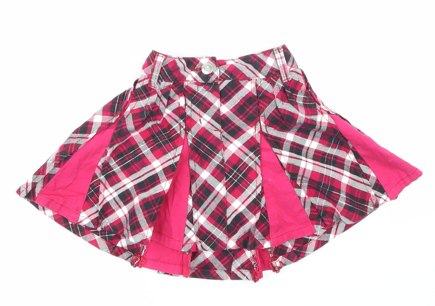 Cherokee Girls Pink Check  Pleated Skirt Size 3-4 Years
