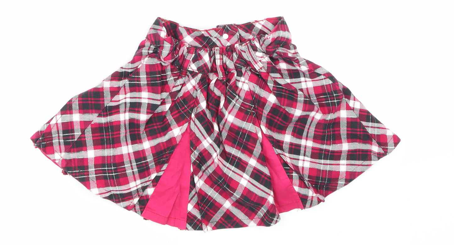 Cherokee Girls Pink Check  Pleated Skirt Size 3-4 Years