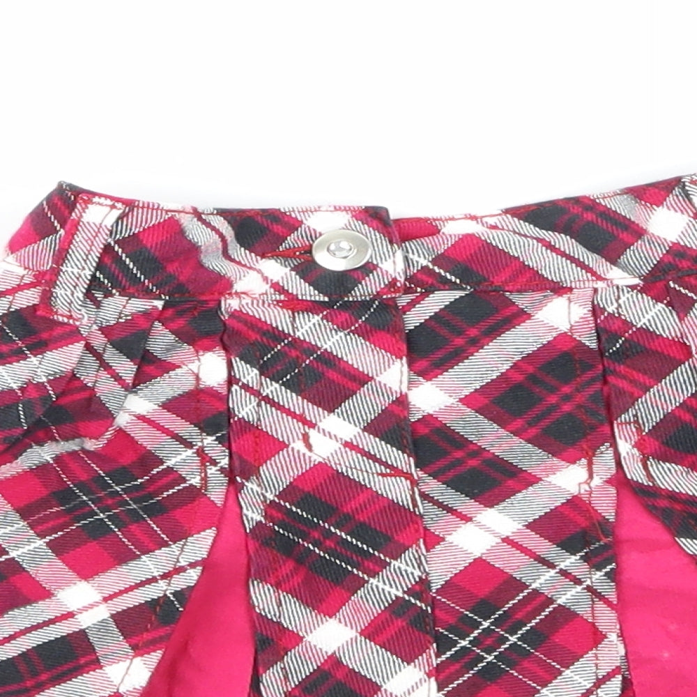 Cherokee Girls Pink Check  Pleated Skirt Size 3-4 Years