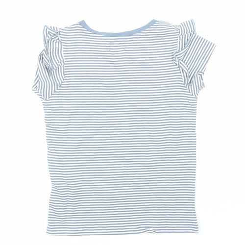 Lily & dan Girls Blue Striped  Basic T-Shirt Size 5-6 Years