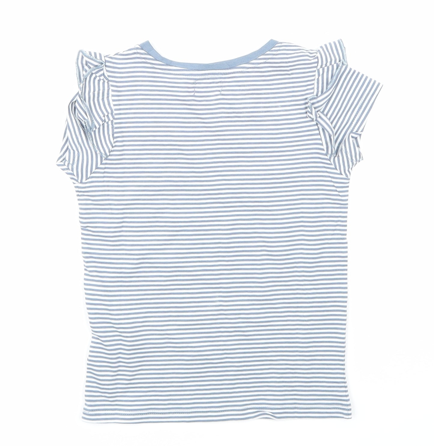 Lily & dan Girls Blue Striped  Basic T-Shirt Size 5-6 Years