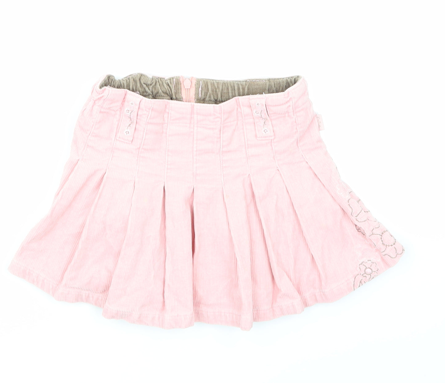 Pumpkin Girls Pink Floral Velvet Skater Skirt Size 3 Years
