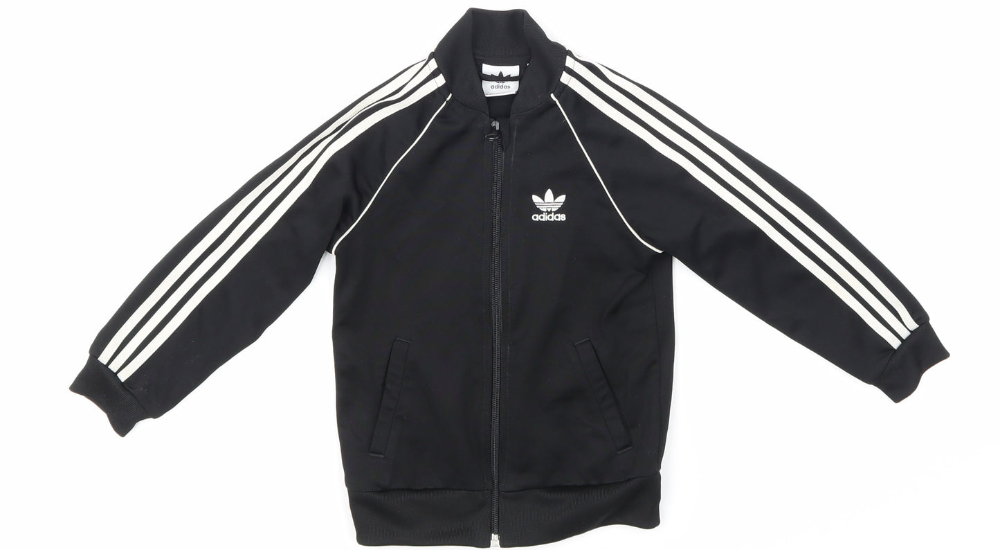 adidas Boys Black   Full Zip Hoodie Size 3 Years