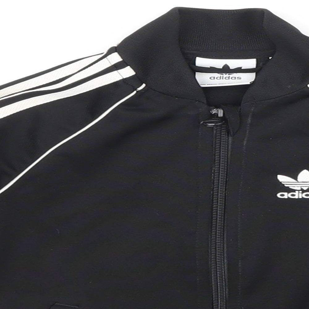 adidas Boys Black   Full Zip Hoodie Size 3 Years