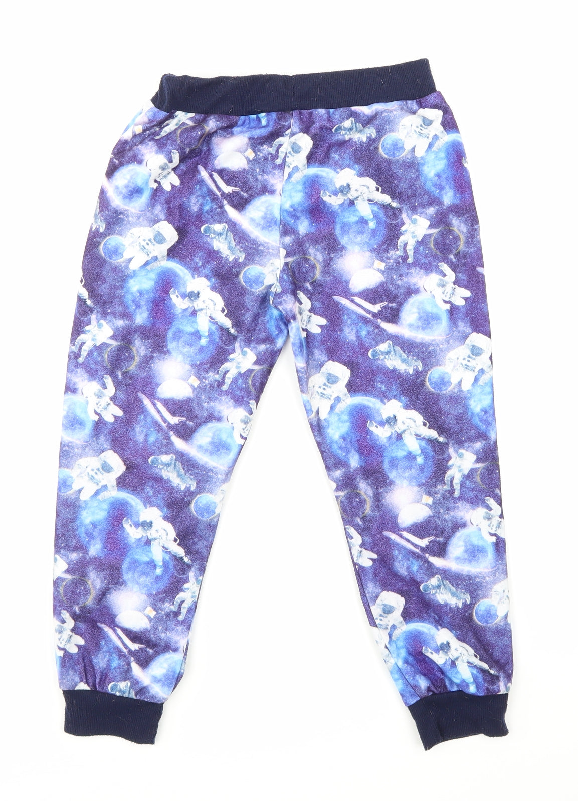 F&F Boys Blue Solid   Pyjama Pants Size 6-7 Years