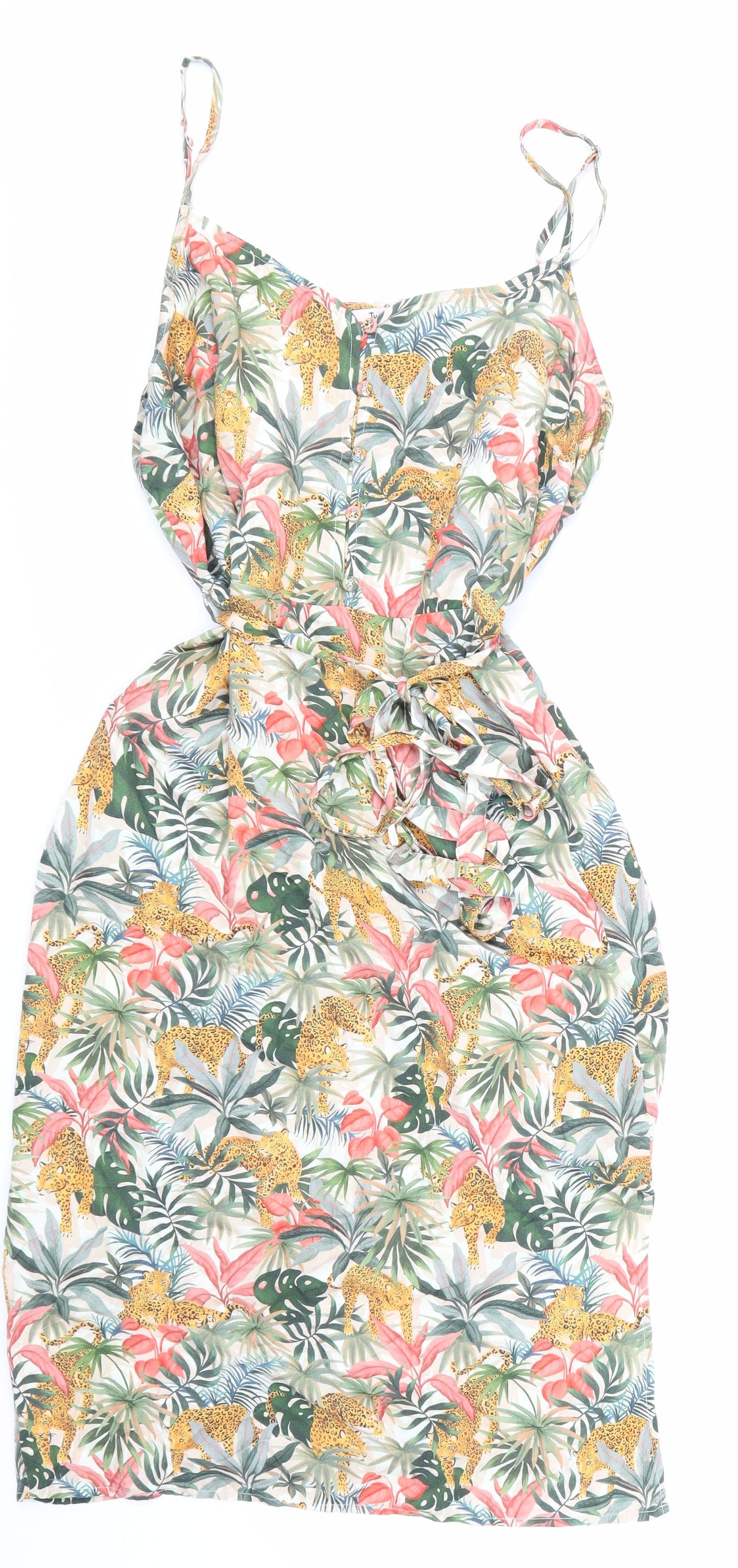 TU Womens Green Animal Print  Skater Dress  Size 20