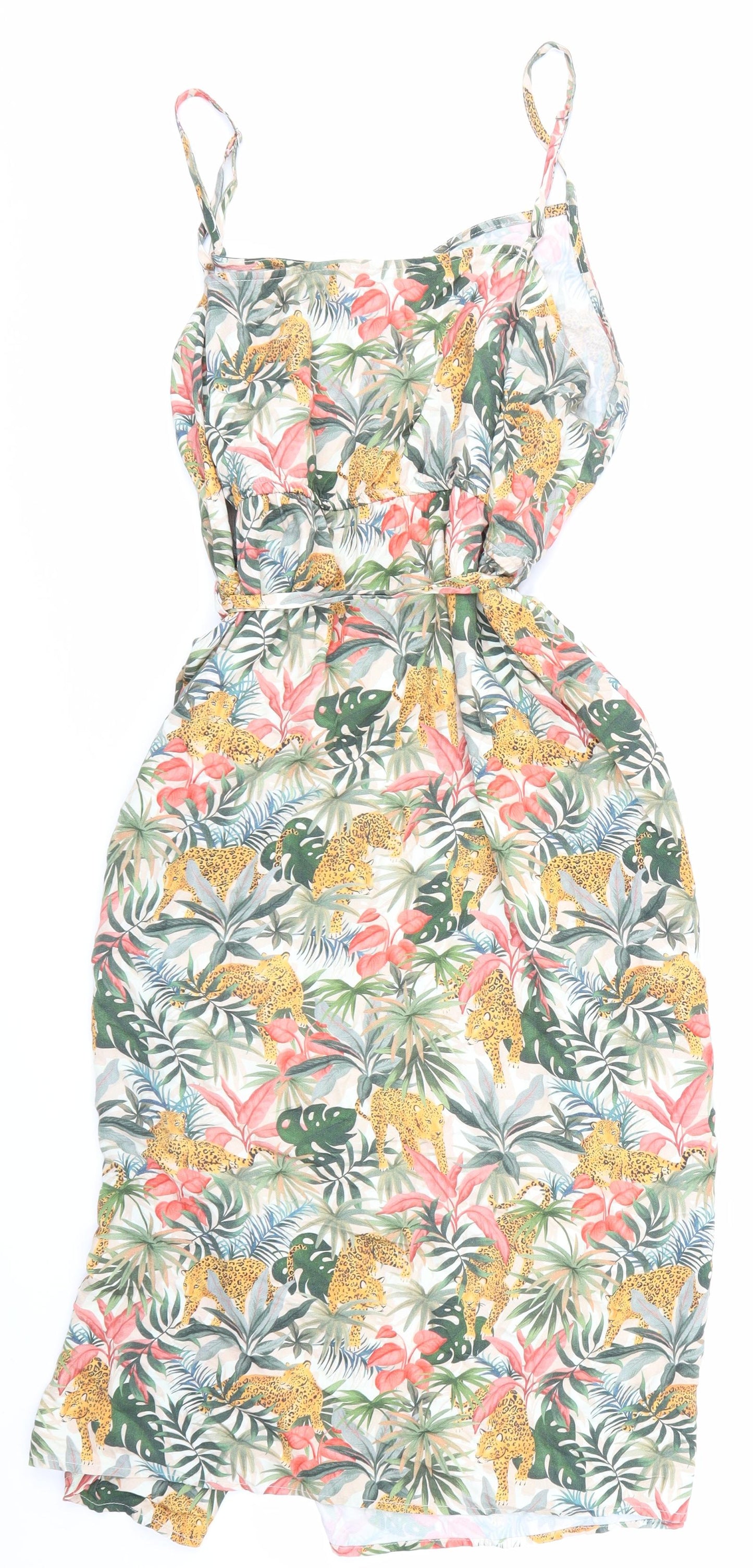 TU Womens Green Animal Print  Skater Dress  Size 20