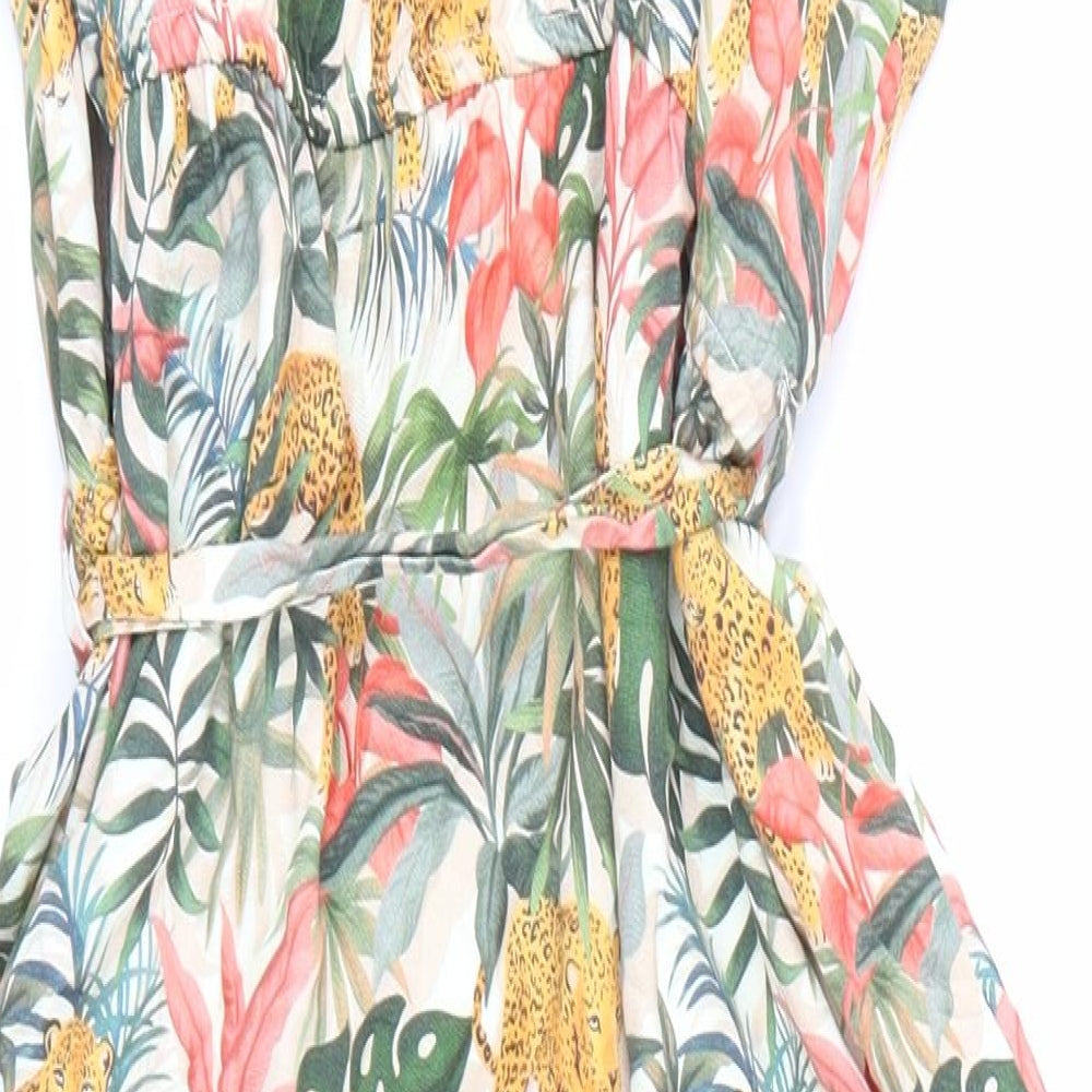 TU Womens Green Animal Print  Skater Dress  Size 20