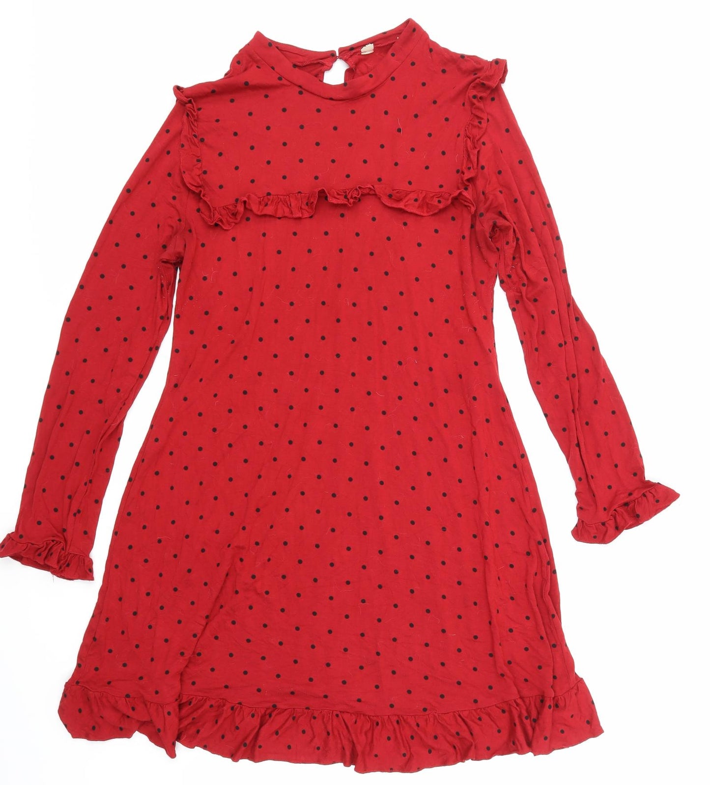 Miss Selfridge Womens Red Polka Dot  Skater Dress  Size 18