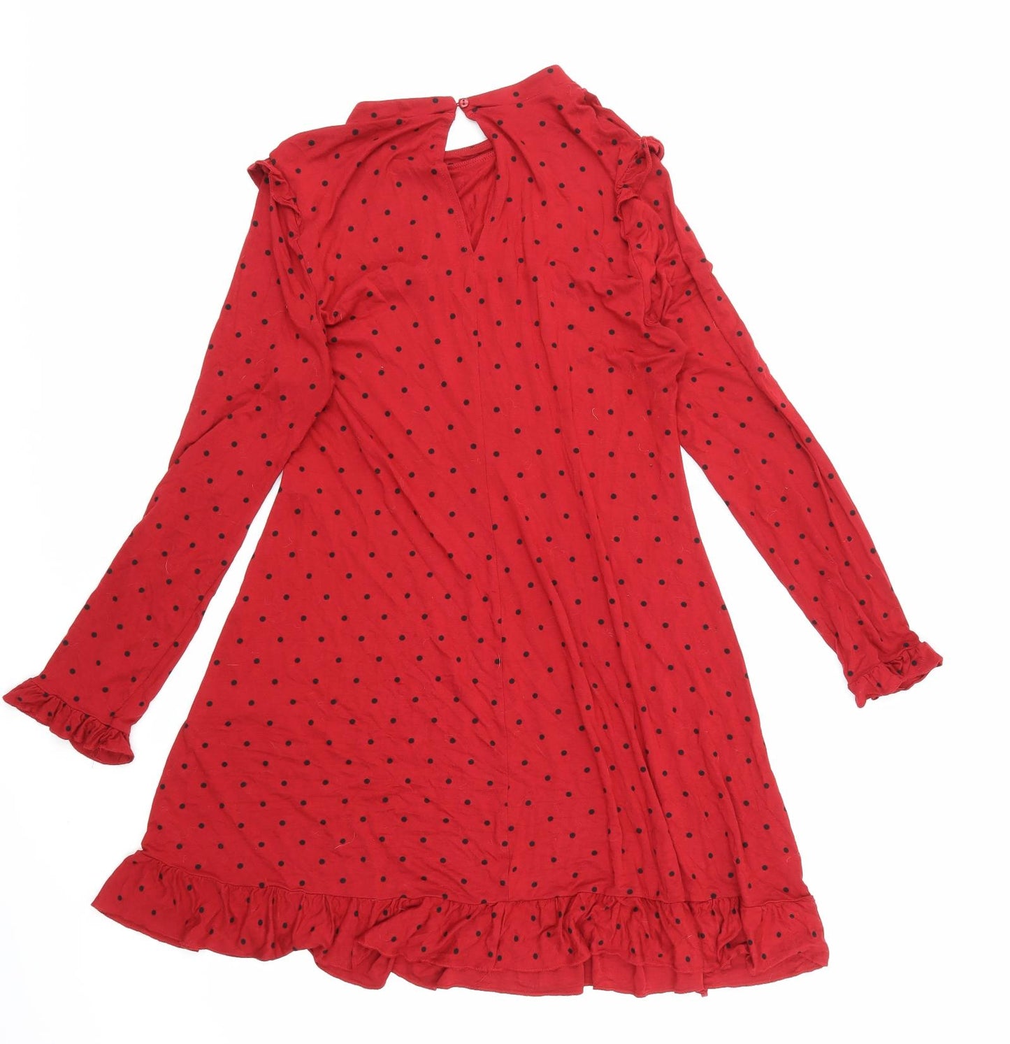 Miss Selfridge Womens Red Polka Dot  Skater Dress  Size 18