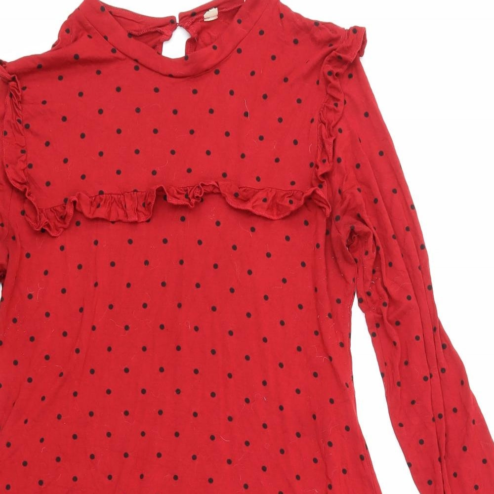Miss Selfridge Womens Red Polka Dot  Skater Dress  Size 18