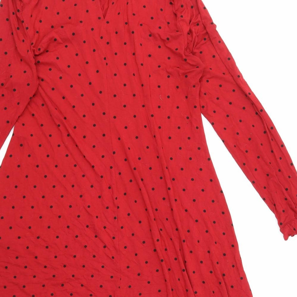 Miss Selfridge Womens Red Polka Dot  Skater Dress  Size 18