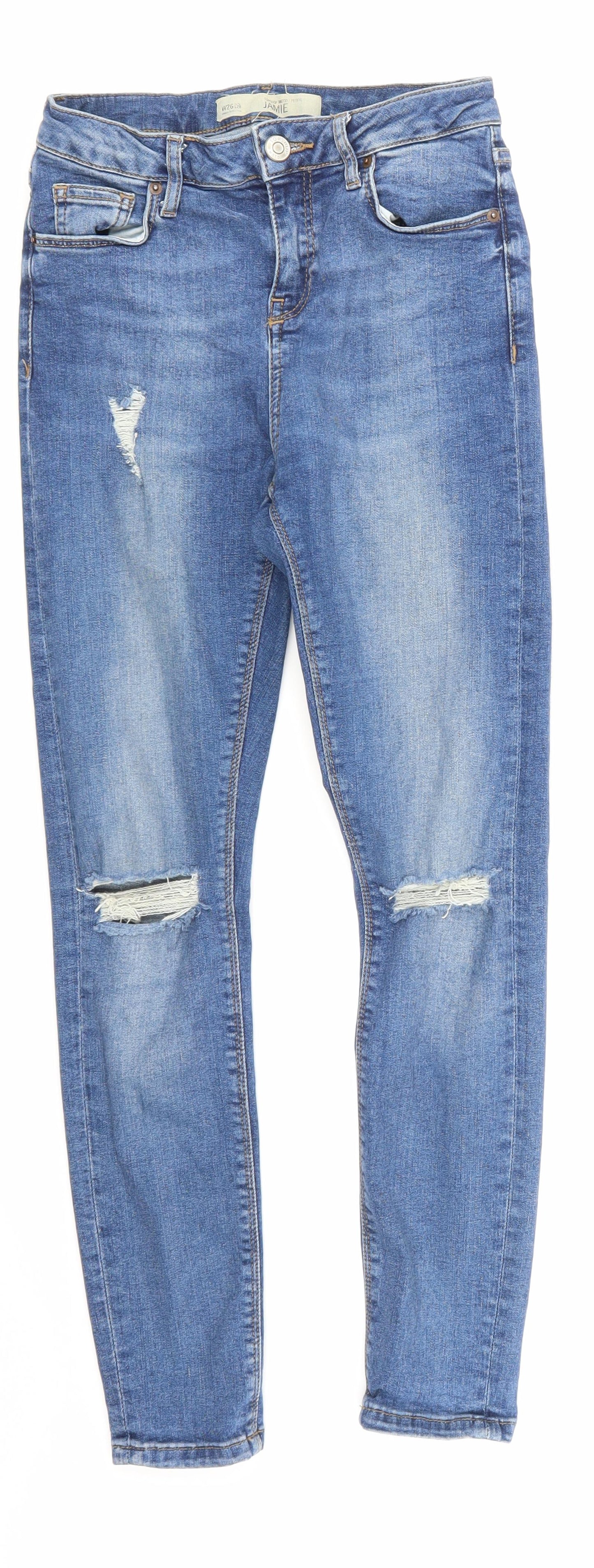 Topshop Womens Blue  Denim Skinny Jeans Size 26 in L28 in