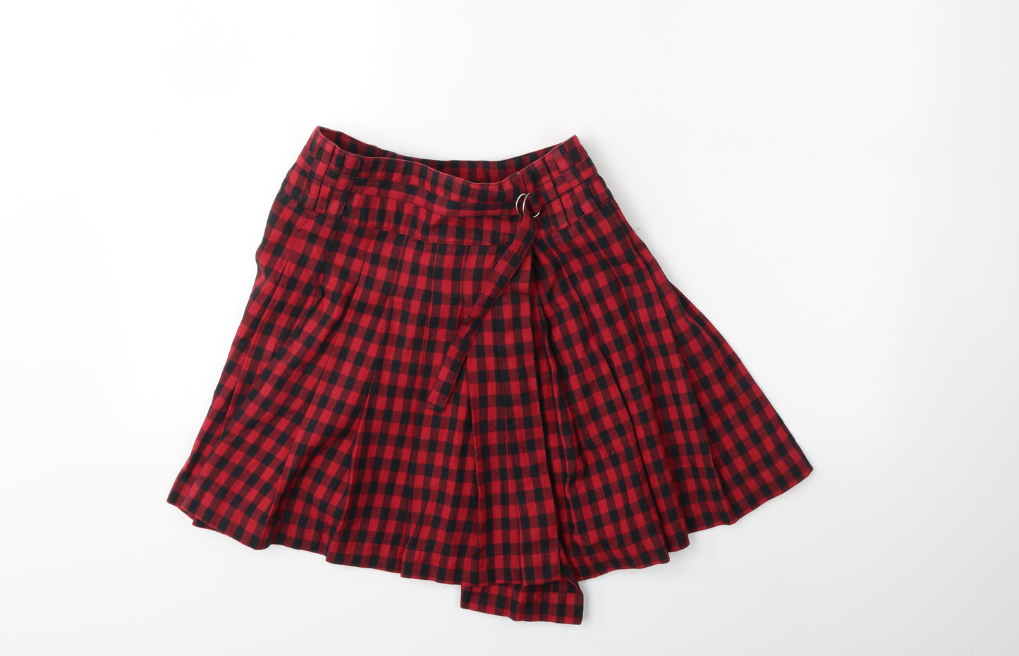 French Connection Womens Red Check  Peasant Skirt Size 8