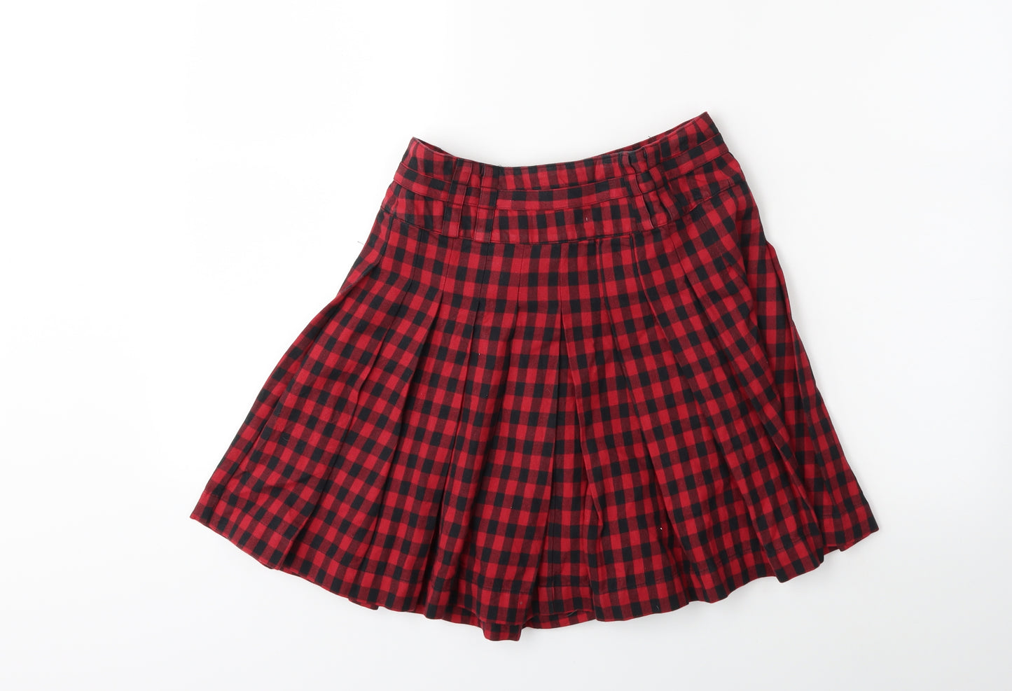 French Connection Womens Red Check  Peasant Skirt Size 8