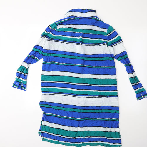 h&m  Womens Blue Striped  Shirt Dress  Size 4