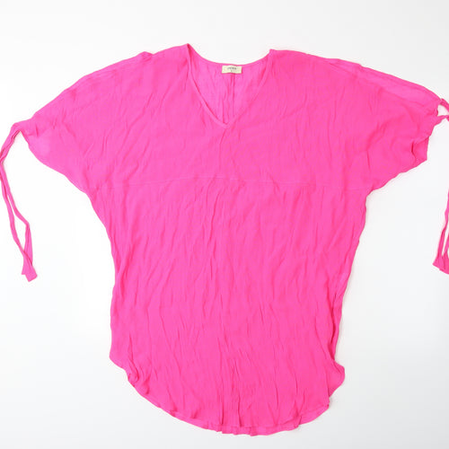 Papaya Womens Pink   Kimono T-Shirt Size S  - beach