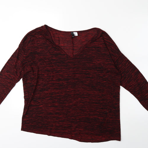 H&M Womens Red  Knit Pullover Jumper Size M