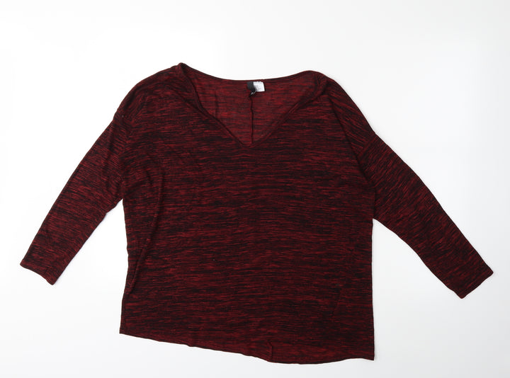 H&M Womens Red  Knit Pullover Jumper Size M