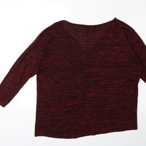 H&M Womens Red  Knit Pullover Jumper Size M