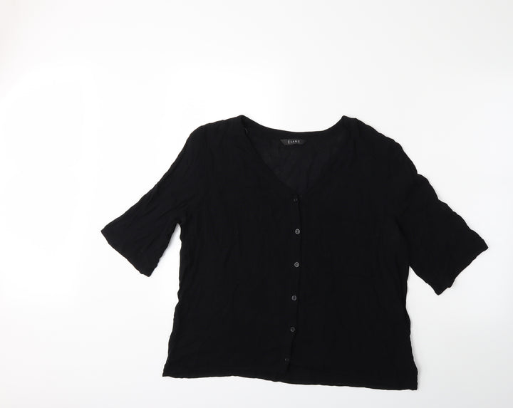 Evans Womens Black Basic Blouse Size 16