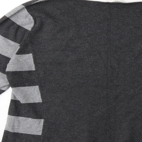 CC Womens Grey Striped Knit Pullover Jumper Size XL