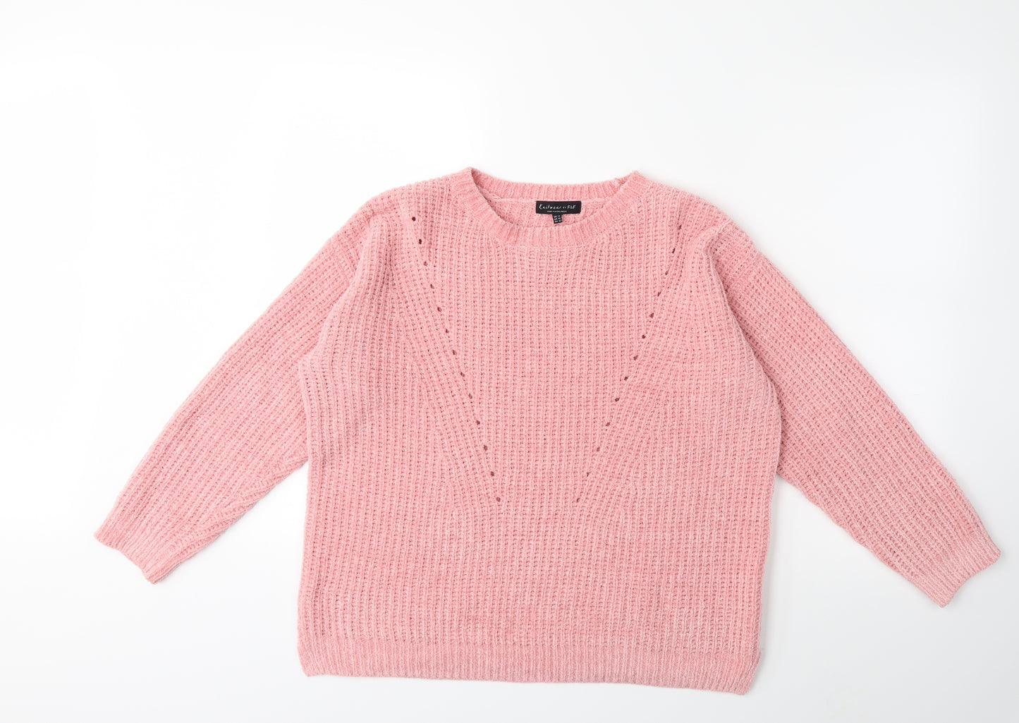 F&F Womens Pink  Knit Pullover Jumper Size 14