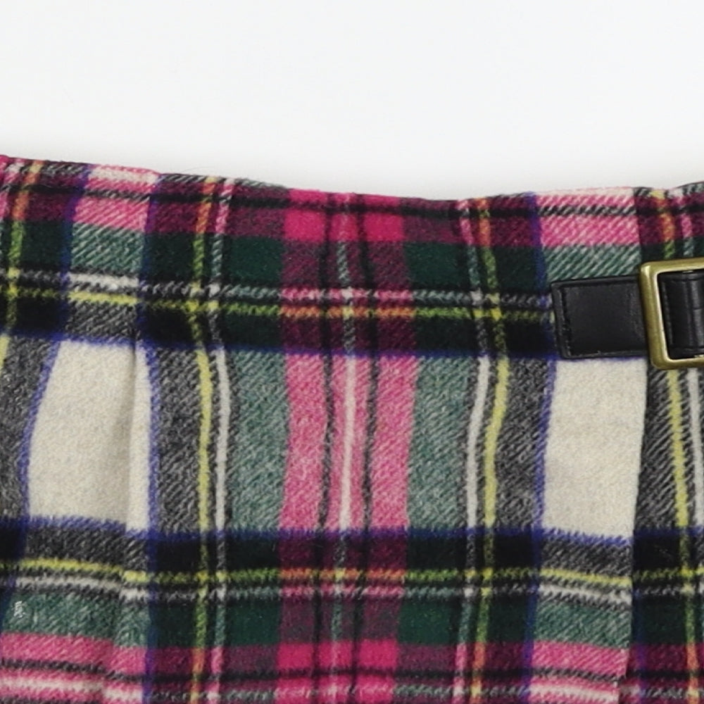 NEXT Girls Pink Plaid Knit Flare Skirt Size 3-4 Years