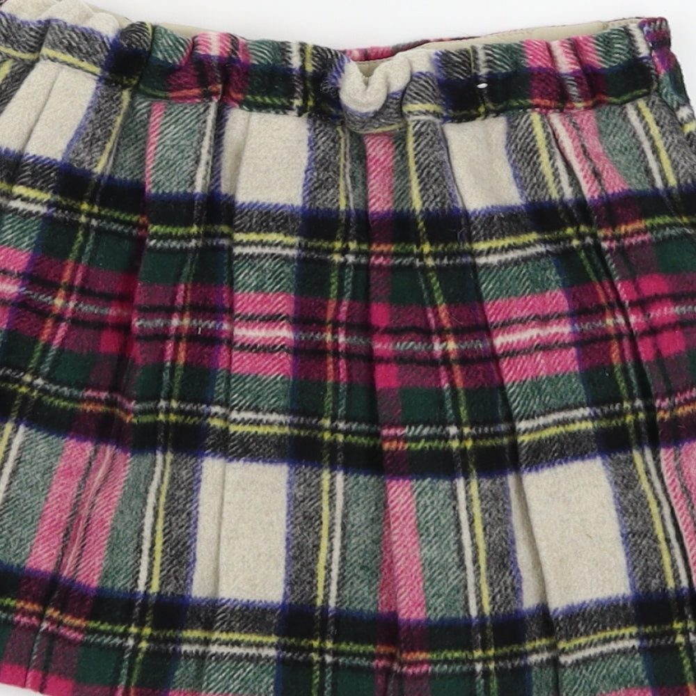 NEXT Girls Pink Plaid Knit Flare Skirt Size 3-4 Years