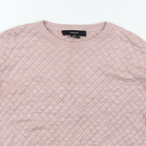 FOREVER 21 Womens Pink Argyle/Diamond  Pullover Jumper Size S