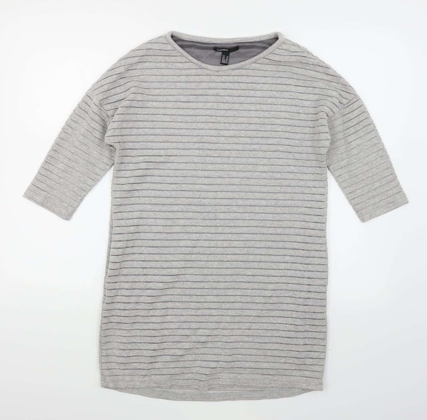 Mango Womens Grey Striped  Jumper Dress  Size XS