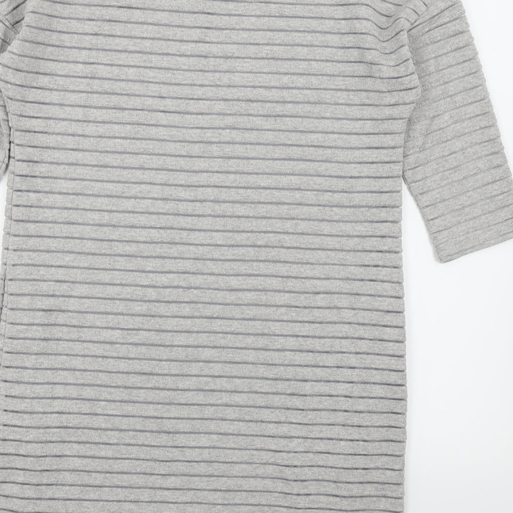 Mango Womens Grey Striped  Jumper Dress  Size XS