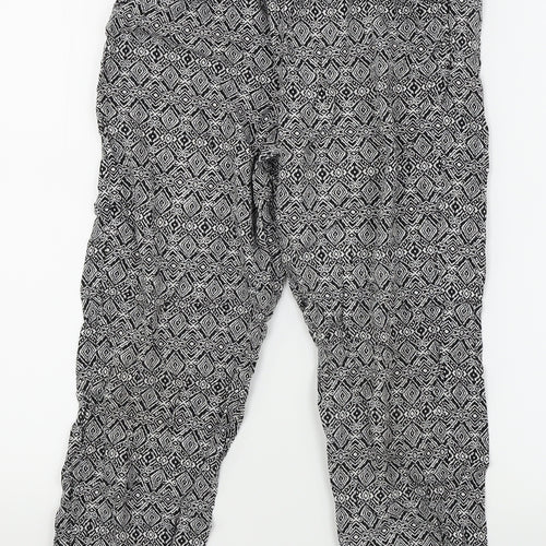 Primark Girls Black Argyle/Diamond  Harem Trousers Size 12-13 Years