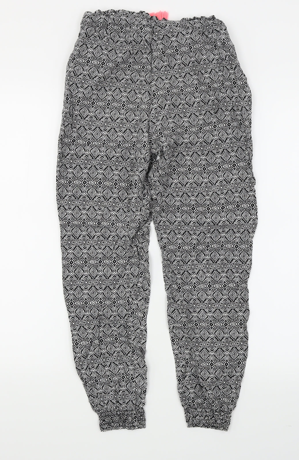 Primark Girls Black Argyle/Diamond  Harem Trousers Size 12-13 Years
