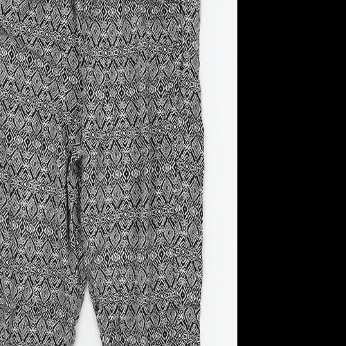 Primark Girls Black Argyle/Diamond  Harem Trousers Size 12-13 Years