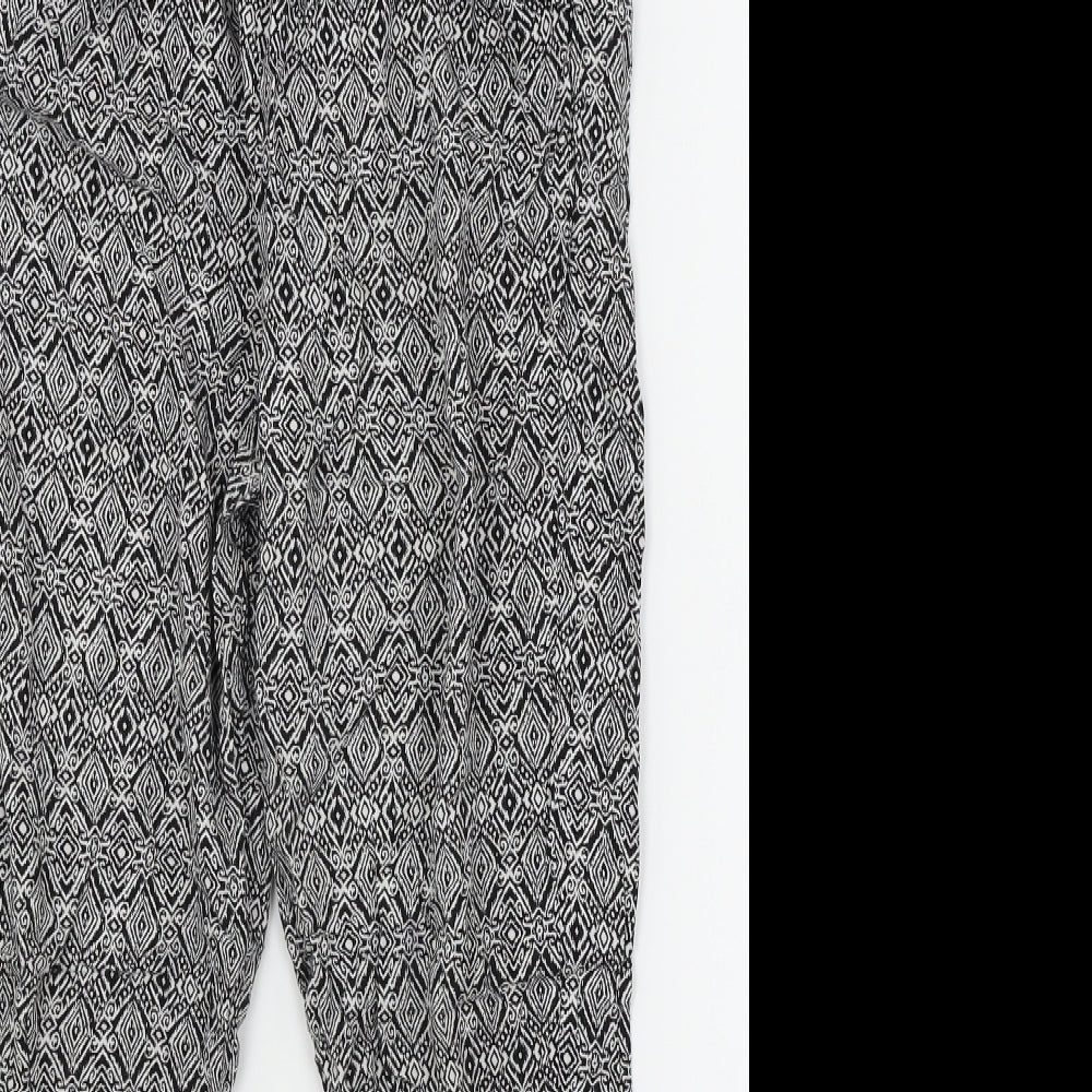 Primark Girls Black Argyle/Diamond  Harem Trousers Size 12-13 Years