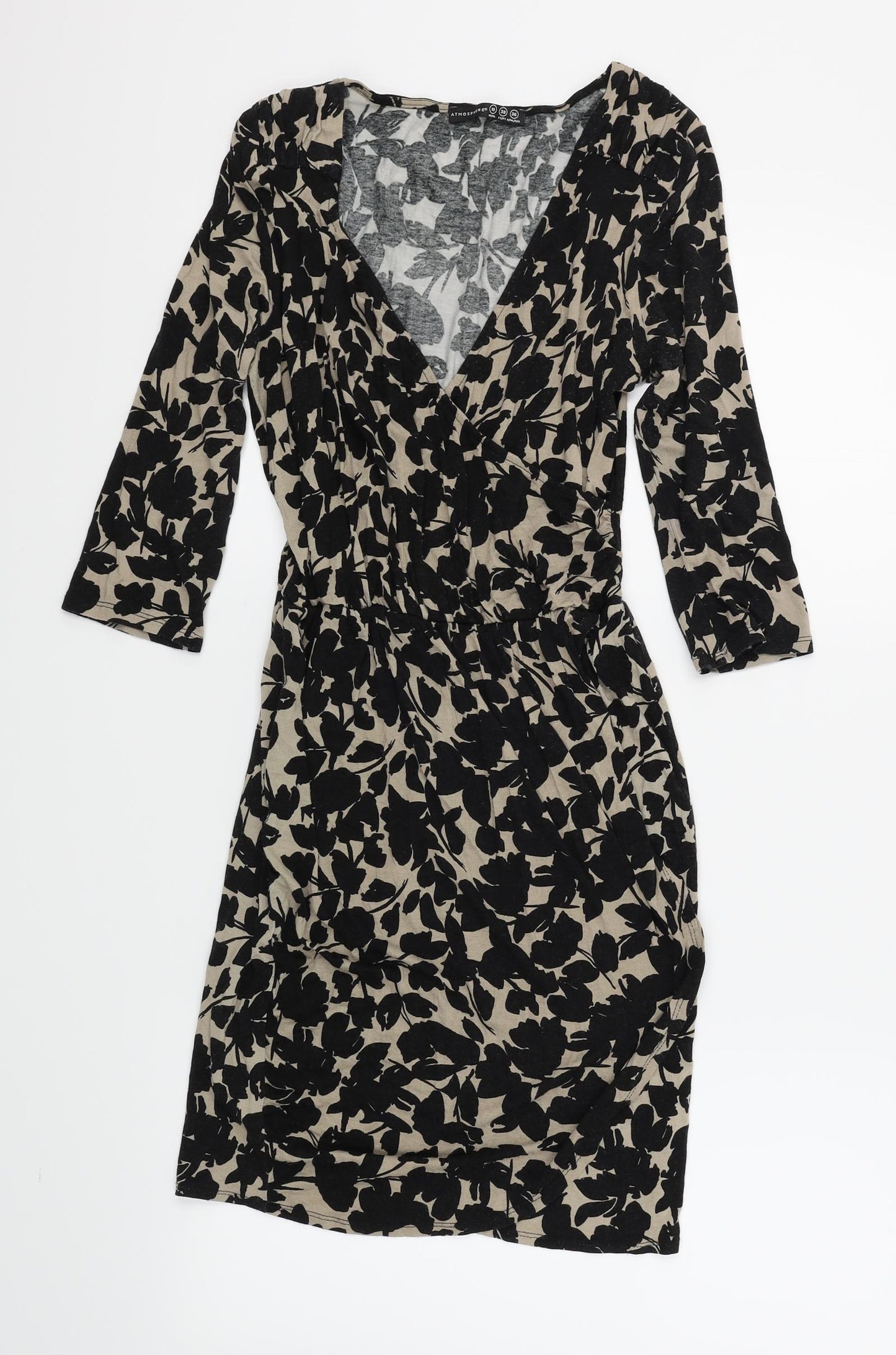 Atmosphere Womens Brown Floral  Wrap Dress  Size 10
