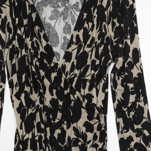 Atmosphere Womens Brown Floral  Wrap Dress  Size 10