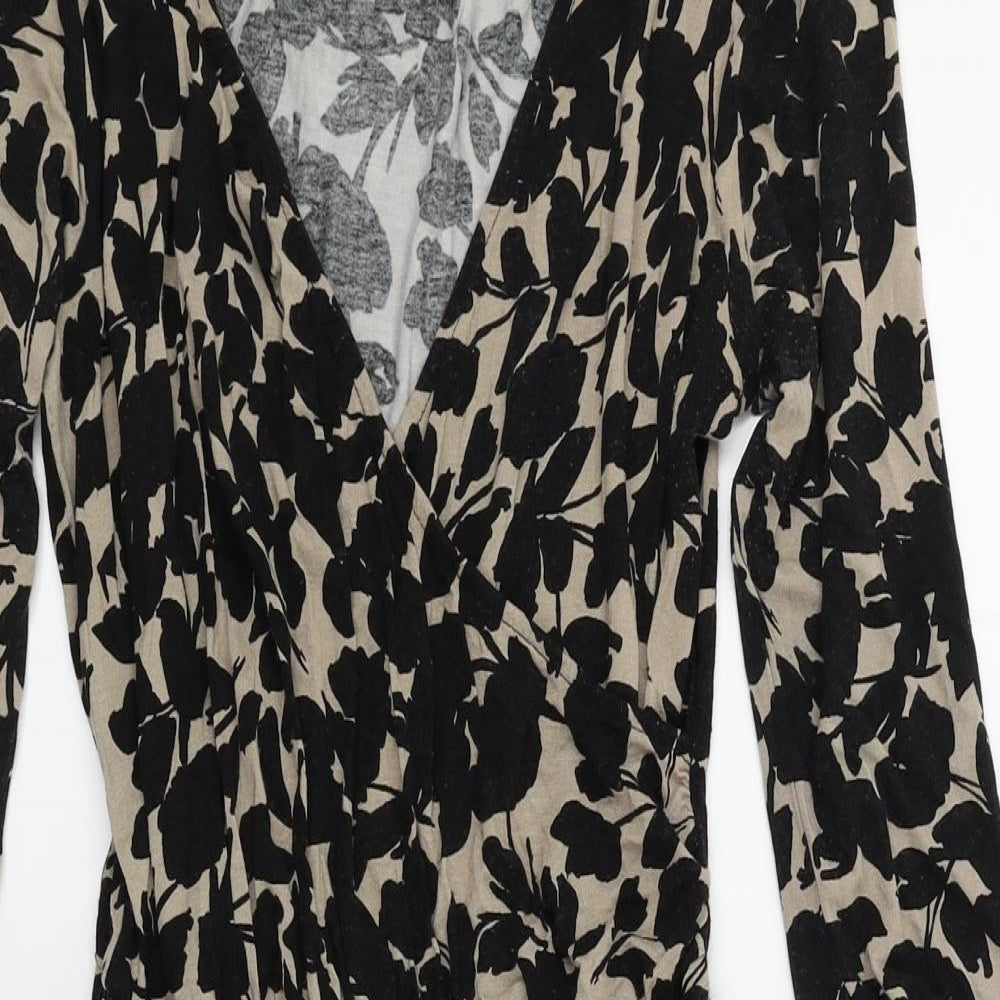 Atmosphere Womens Brown Floral  Wrap Dress  Size 10