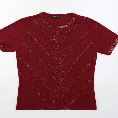 Berkerlex Womens Red   Basic T-Shirt Size 14