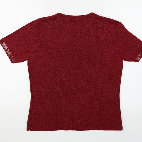 Berkerlex Womens Red   Basic T-Shirt Size 14