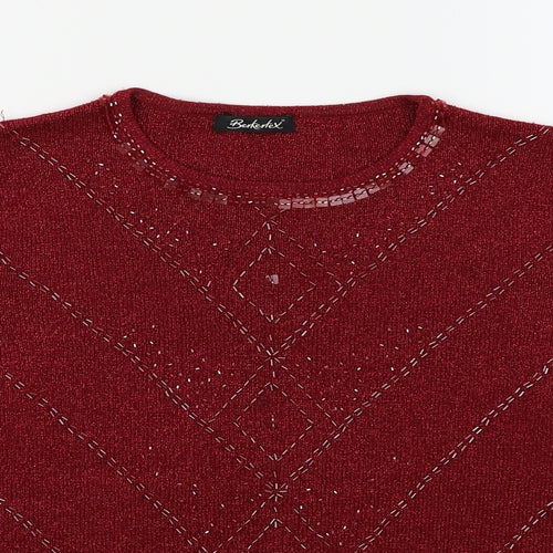 Berkerlex Womens Red   Basic T-Shirt Size 14